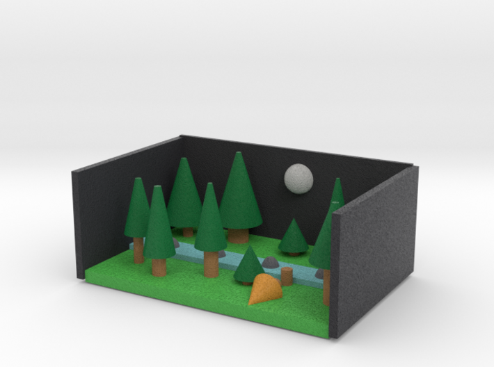 PINE FOREST AT NIGHT NO CLOUDS 3d printed