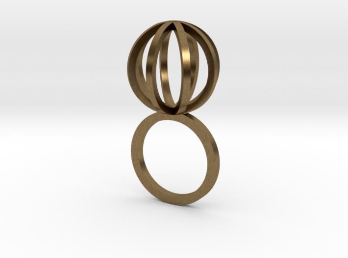 Ring With Sphere - size 9 3d printed