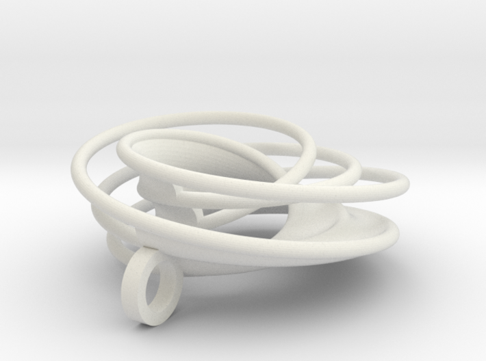 Twin Rail Mobius Pendant - small 3d printed