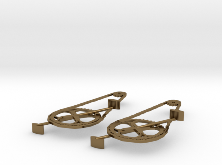Ride to Conquer Cancer Cycle Chain Earrings 3d printed