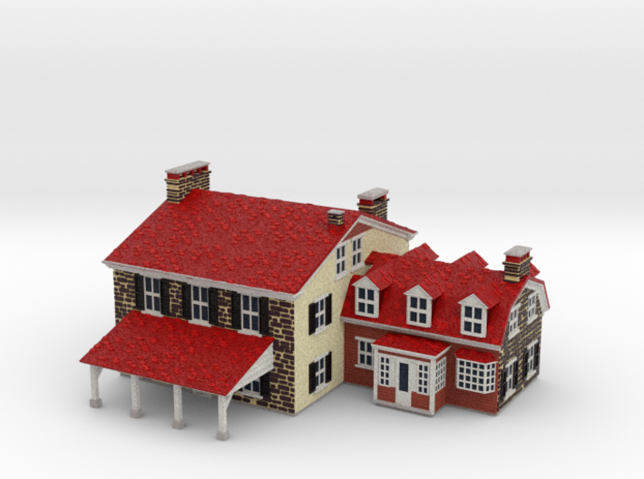 1-87 Full Color House-Cottage 3d printed