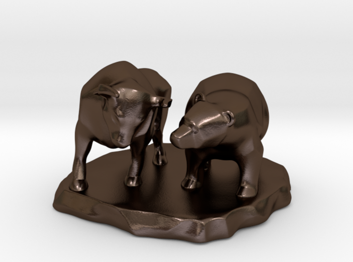 Bull And Bear Stock Exchange Sculpture 3d printed