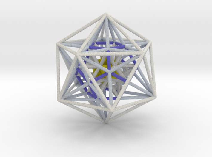 Icosahedron Dodecahedron nest White 100mm 3d printed