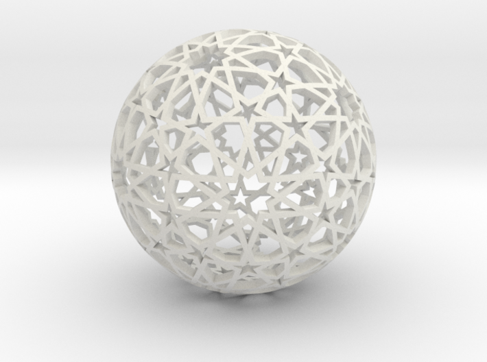 Islamic star ball with ten-pointed rosettes 3d printed