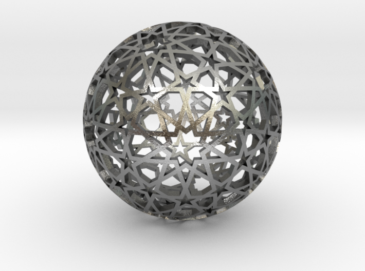 Islamic star ball with ten-pointed rosettes 3d printed