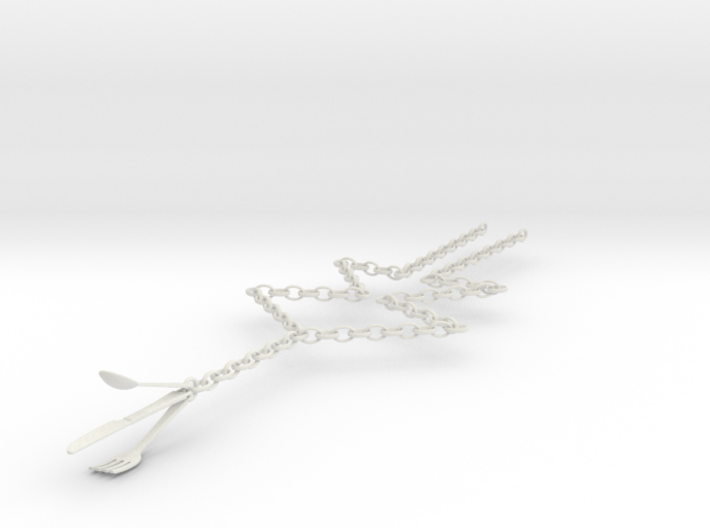 Fork, Spoon &amp; Knife Necklace 3d printed