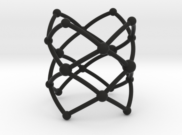 Stacked Frustrated Chains ring 3d printed