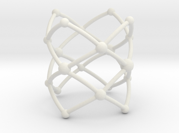 Stacked Frustrated Chains ring 3d printed