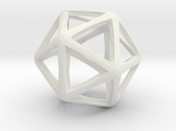 Icosahedron Wireframe Catmull Clark 30mm 3d printed