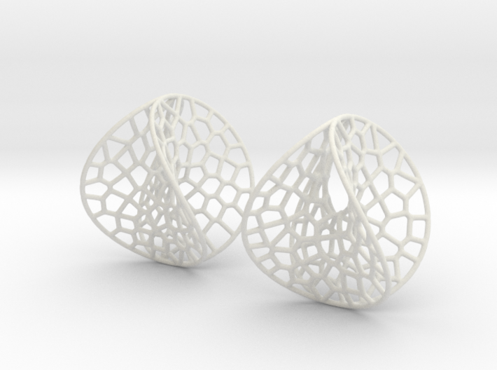 Enneper Voronoi Dream Earrings (3 sizes) 3d printed