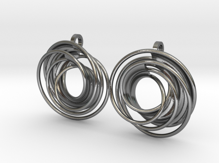 twin rail mobius earrings pair 3d printed