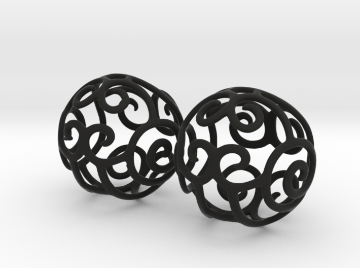 Filigree Sphere EARRINGS 3d printed