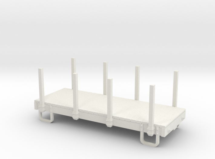 55n9 13ft 4 wheeled flat car car - with stakes 3d printed