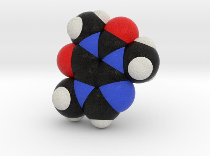 Caffeine SpaceFill Molecule Model 3d printed