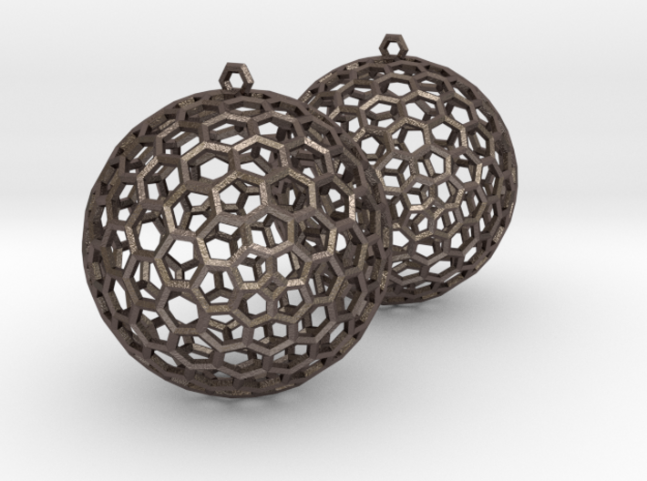 Polyhedron Cage Earring 3d printed