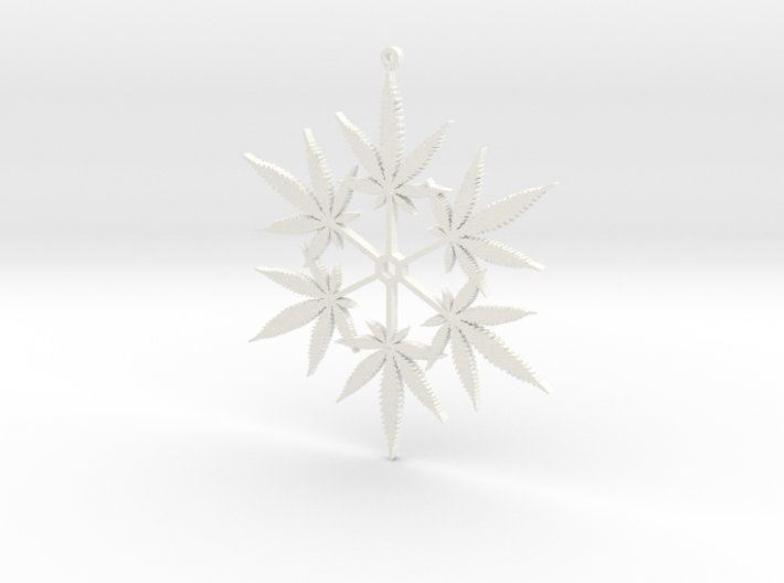 Snowflake Cannabis Ornament 3d printed