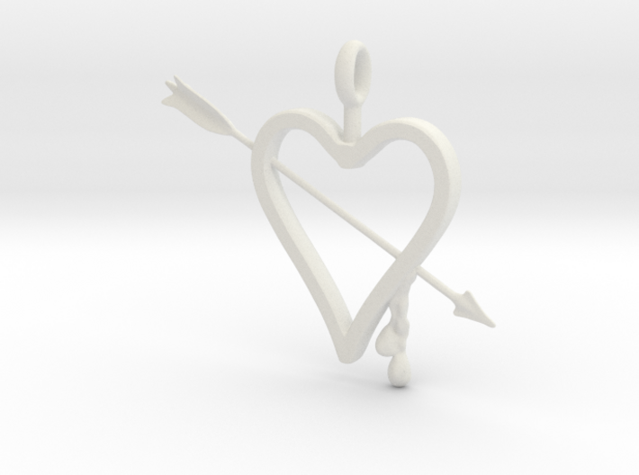 Heart &amp; Arrow Pendant 3d printed