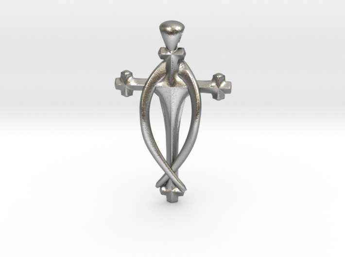 Fish Cross pendant 3d printed