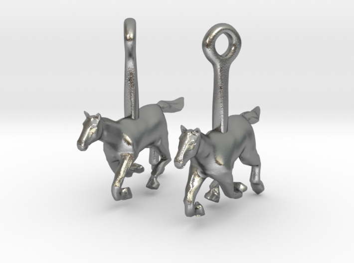 Horse (without Jockey) Earrings 3d printed