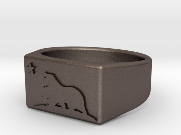 Size 12 - The New California Republic ring 3d printed