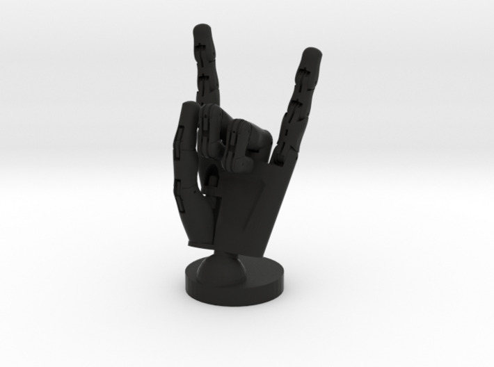 Cyborg hand posed rock small 3d printed