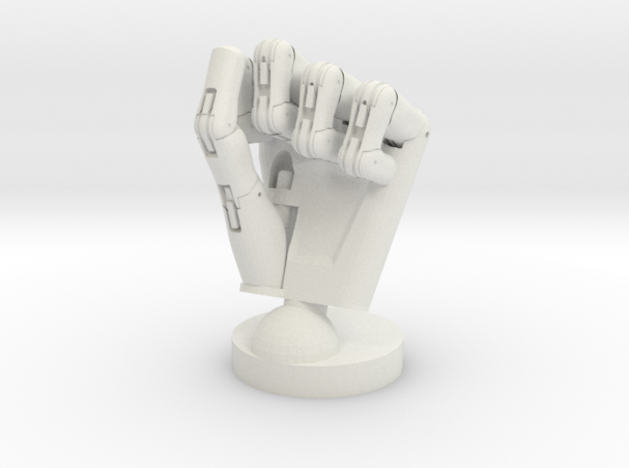Cyborg hand posed fist small 3d printed 