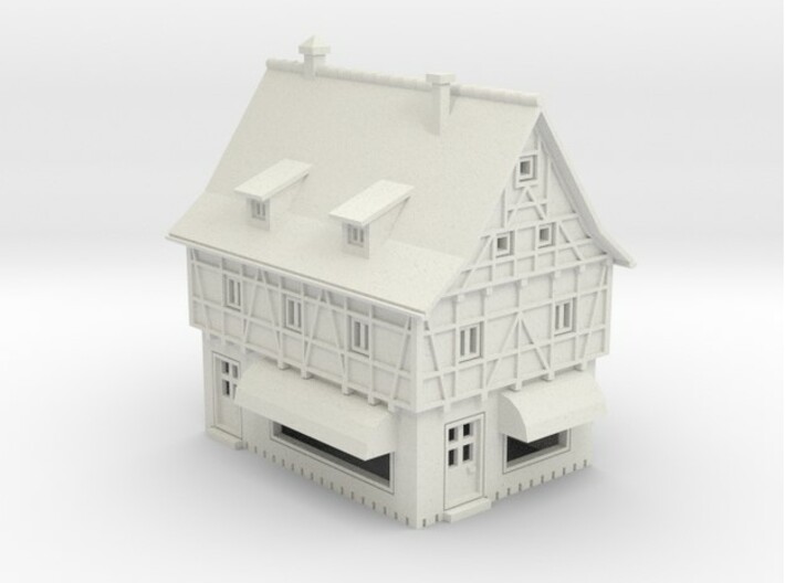 Eckhaus mit Laden 1 - 1:220 (Z scale) 3d printed zusammengesetzt - composite