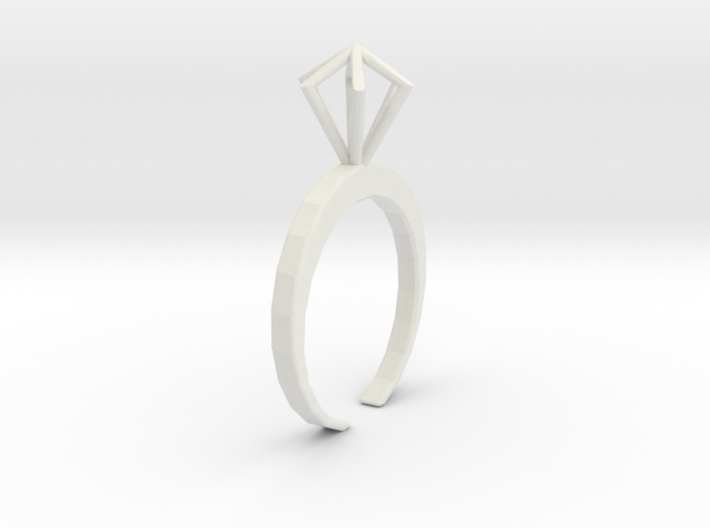 Little Diamond ring - standard size 3d printed