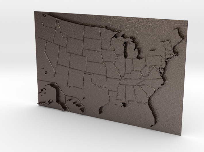 USA Map 180mm 3d printed