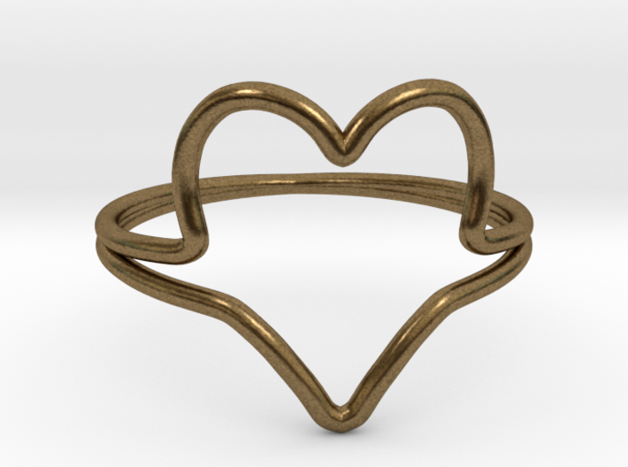 Wire Heart Ring (Size 7) 3d printed