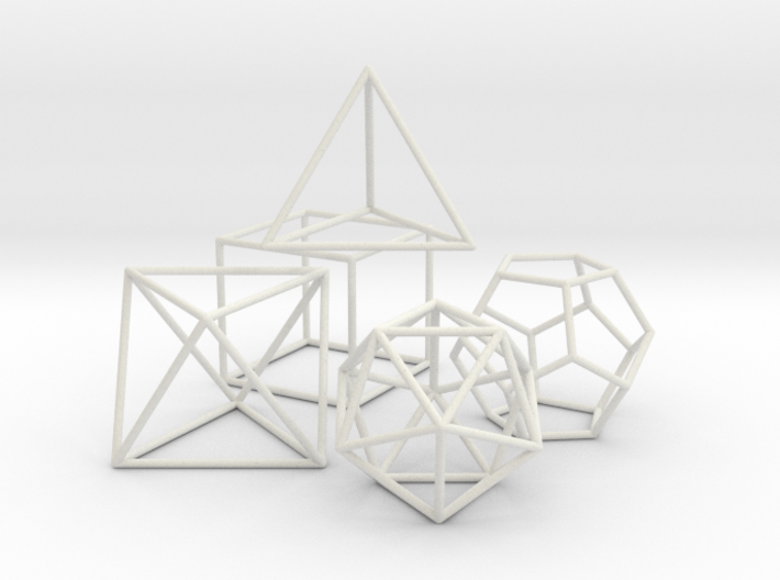 Platonics Solids colored - Primary Forms 3d printed