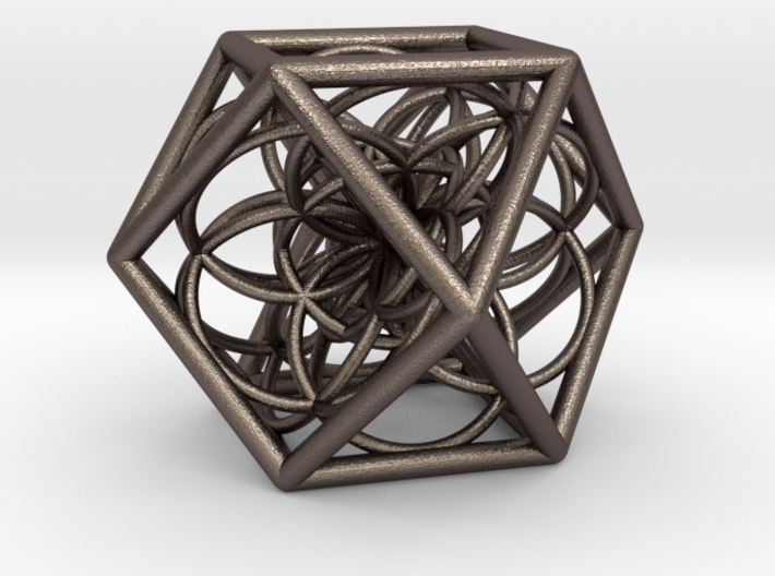 Cuboctahedron With Flower Of Life 3d printed