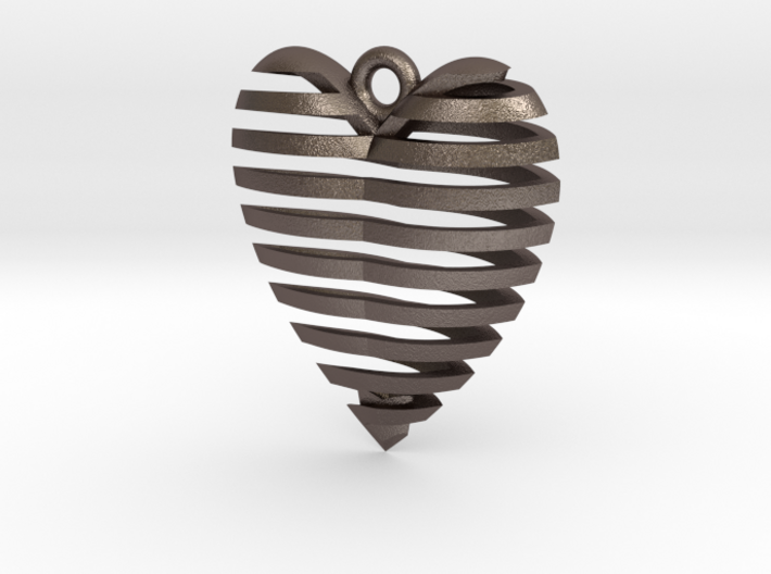 Heart Spiral Pendant 3d printed
