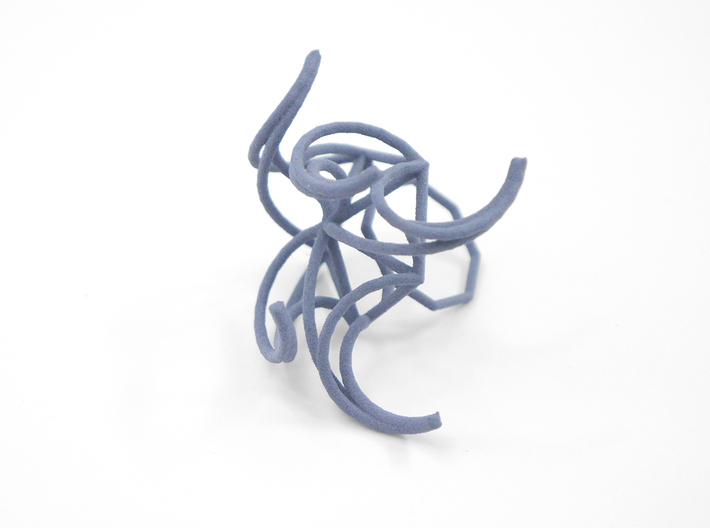 Aster Ring (Large) Size 8 3d printed Custom Dyed Color (Azurite)