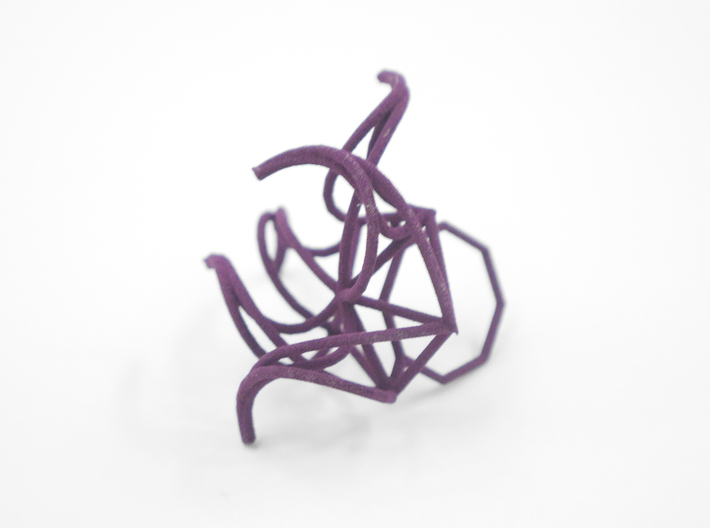 Aster Ring (Large) Size 8 3d printed Custom Dyed Color (Eggplant)