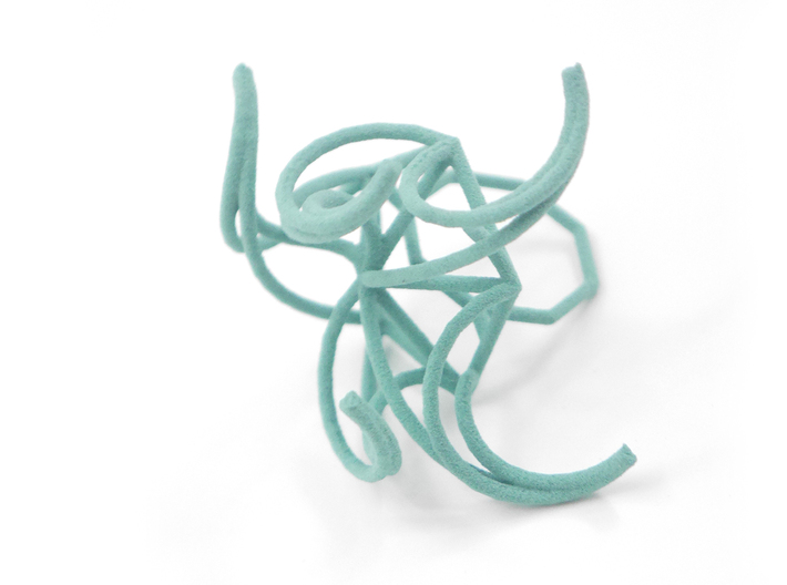 Aster Ring (Large) Size 7 3d printed Custom Dyed Color (Teal)
