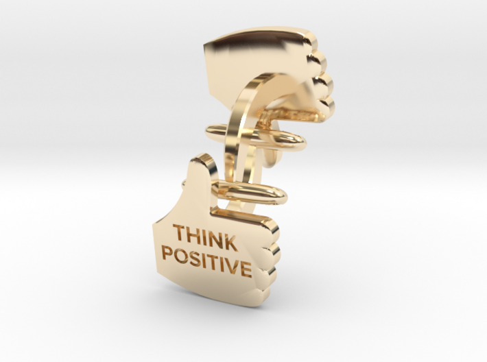 Thumbs Up think positive Cufflink 3d printed