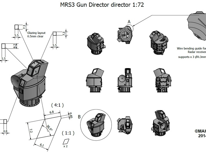 MRS3 Gun Director 1/72 3d printed