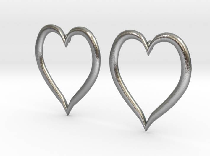 Heart Earrings 3d printed