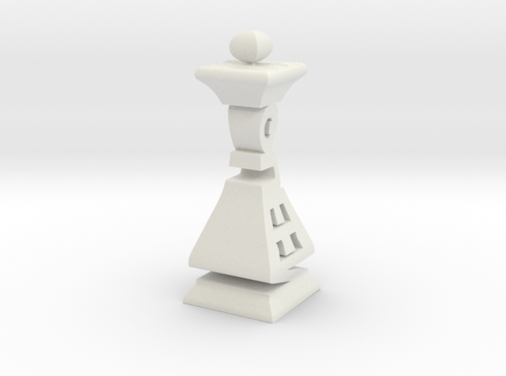 Typographical Queen Chess Piece 3d printed