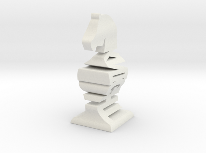 Typographical Knight Chess Piece 3d printed