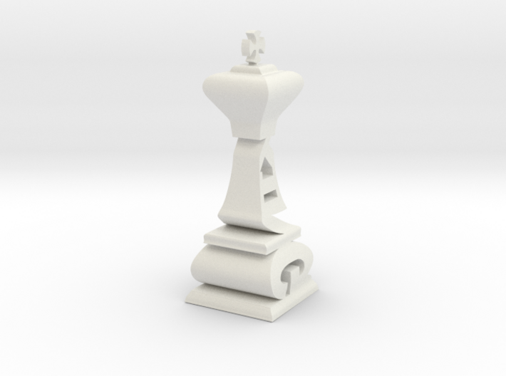 Typographical King Chess Piece 3d printed