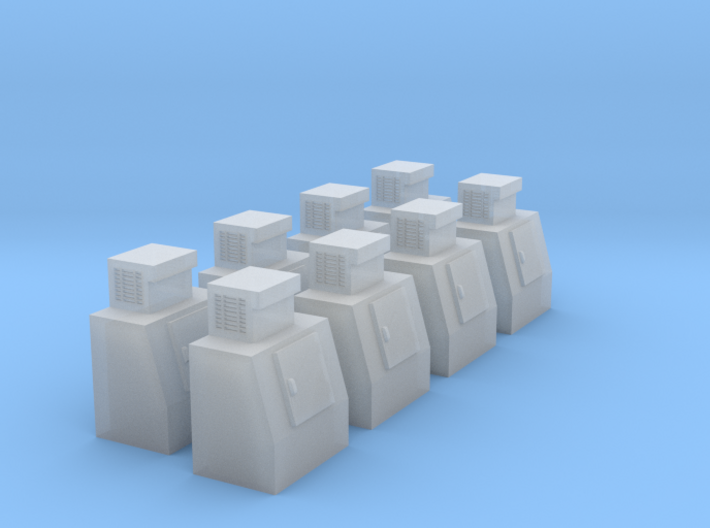 HO-Scale Slant Single Door Ice Cooler (8-Pack) 3d printed