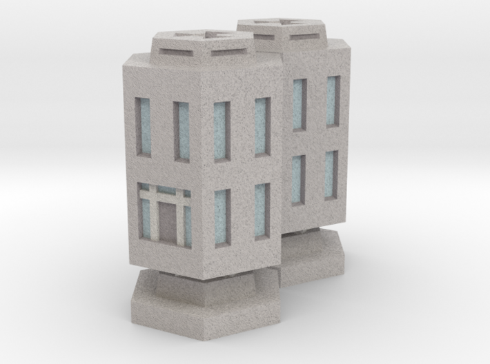WHAM- Stackable Buildings w/ Rubble x2 (1/285th) 3d printed