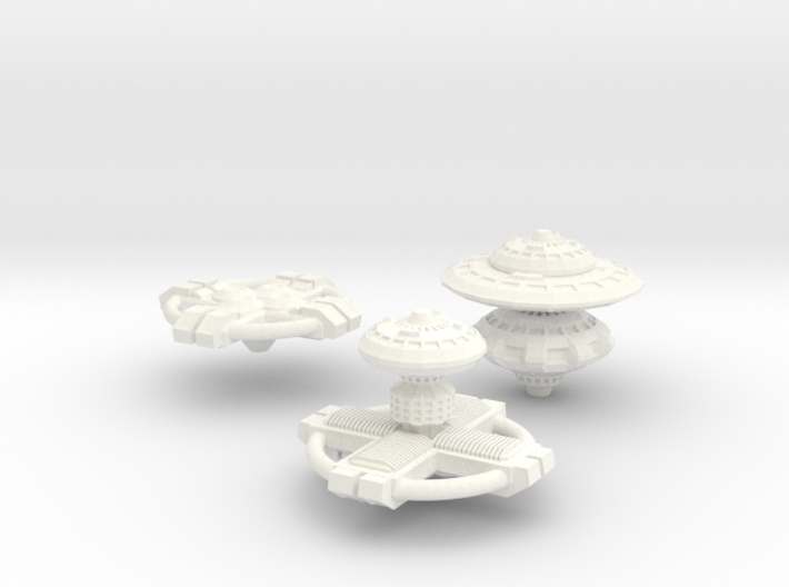 3 Space Stations 3d printed