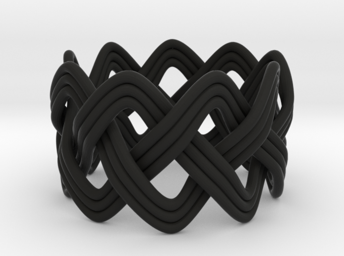 Turk's Head Knot Ring 3 Part X 9 Bight - Size 7 3d printed