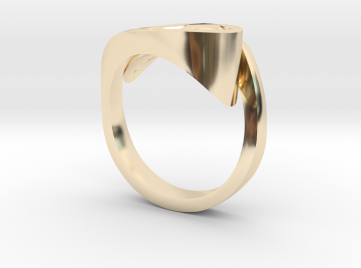 Ultra modern curve ring 3d printed