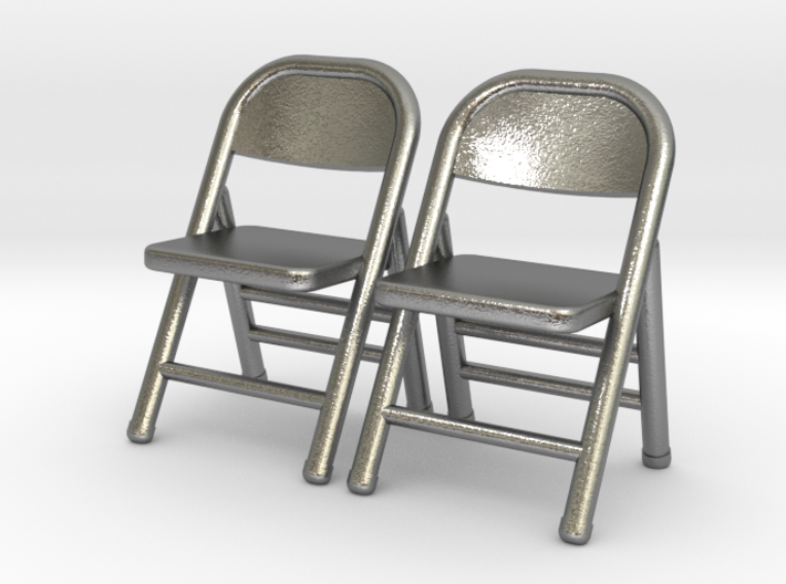 1:48 Miniature Pair of Folding Chairs 3d printed