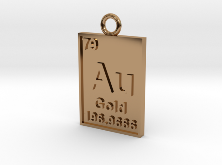 Gold Periodic Table Pendant 3d printed