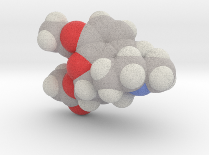 Heroin molecule (x40,000,000, 1A = 4mm) 3d printed